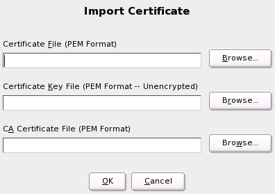 YaST OpenLDAP Server Configuration: Importing a Certificate